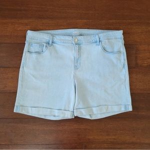 Old Navy High Rise Light Wash Cuffed Stretch Denim Shorts Women's Size 18